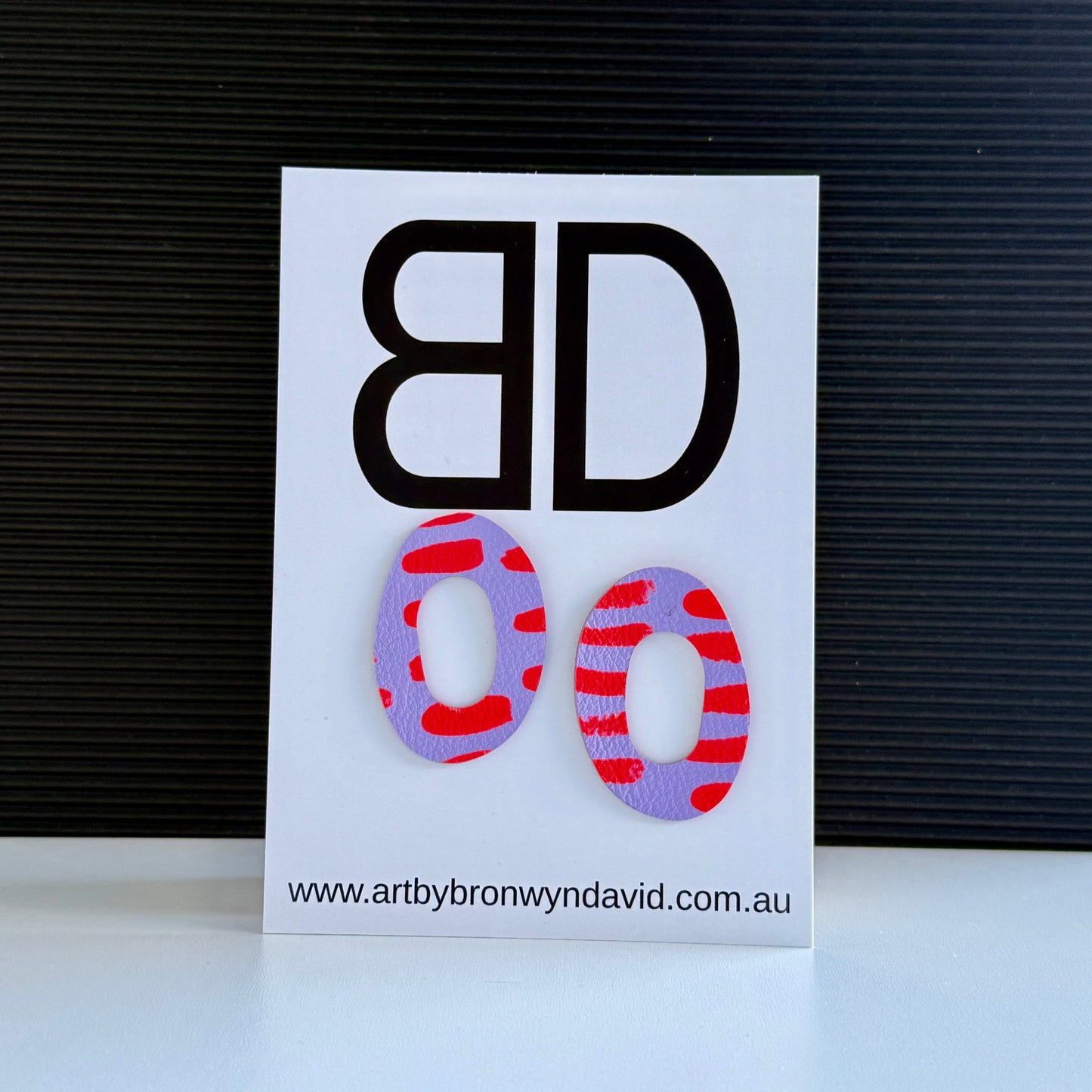 Statement Studs Small- Handmade Painted Leather Earrings - Lightweight Statement Jewellery - Aboriginal Design | Artisan Crafted