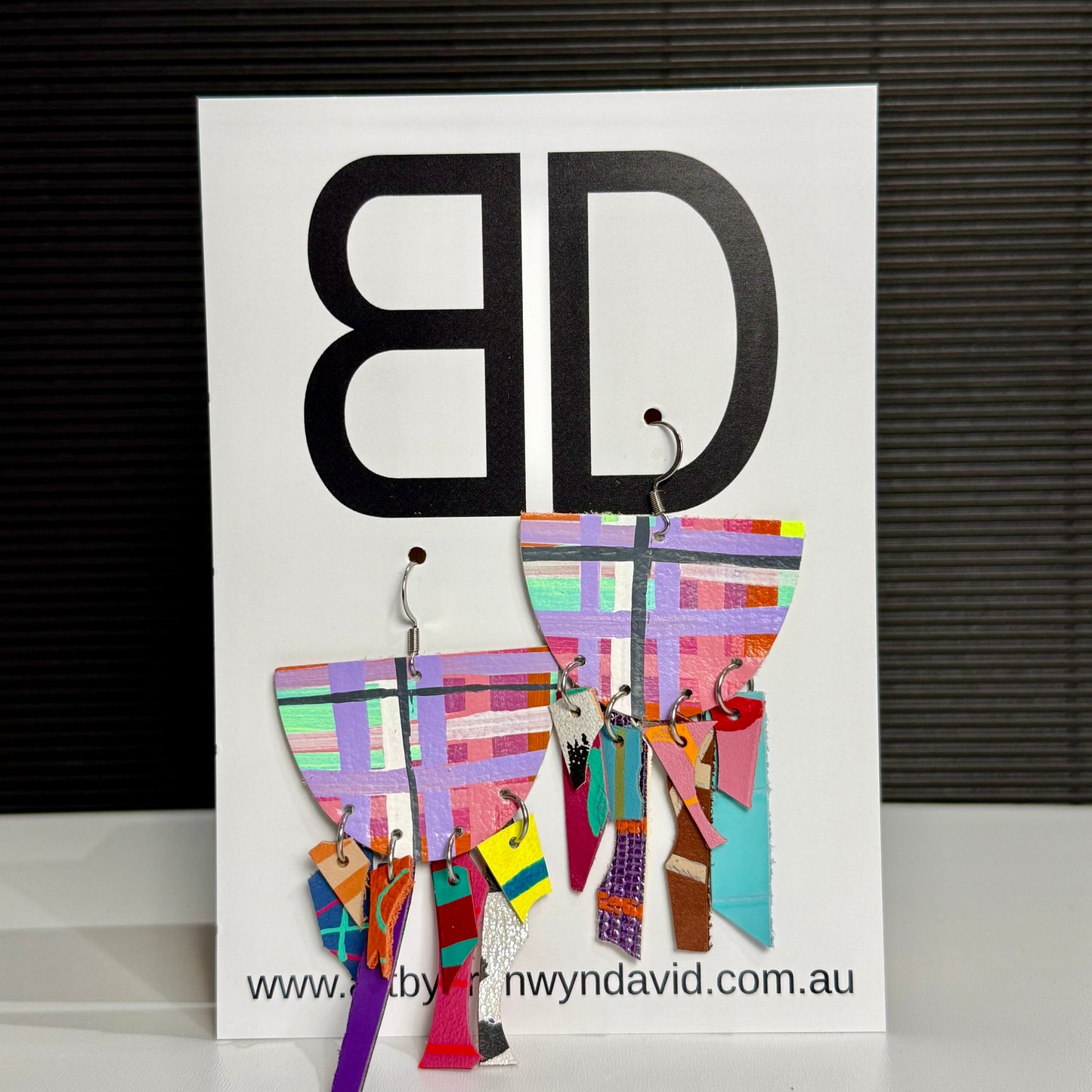 Octo Dangles Weave | Aboriginal Leather Earrings | Art by Bronwyn David