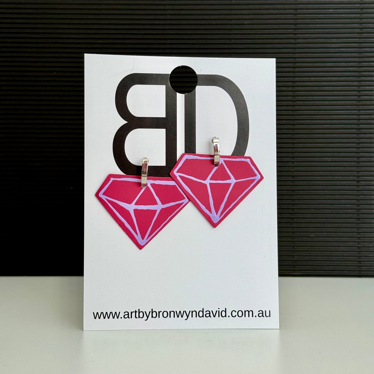 Shine Bright Like A Diamond - Handmade Painted Leather Earrings - Lightweight Statement Jewellery | Artisan Crafted