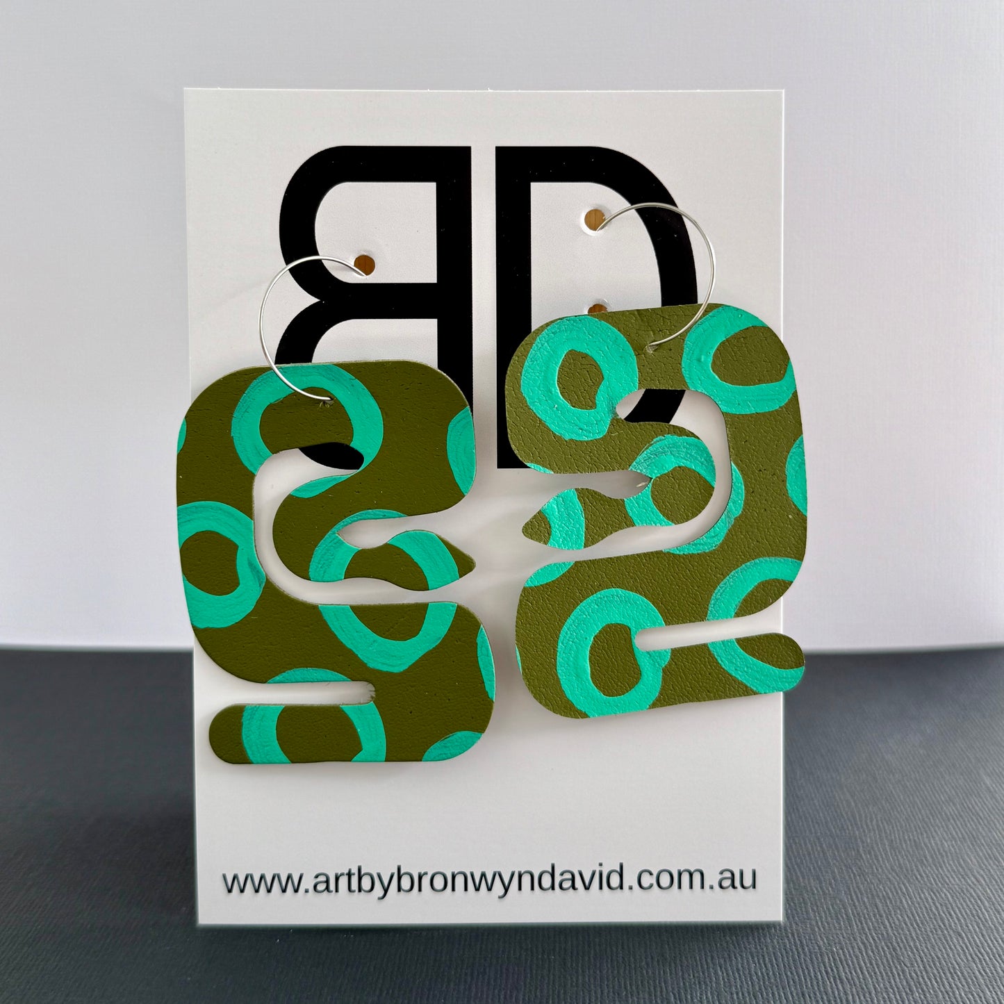 Give Me Strength - Handmade Painted Leather Earrings - Lightweight Statement Jewellery | Artisan Crafted