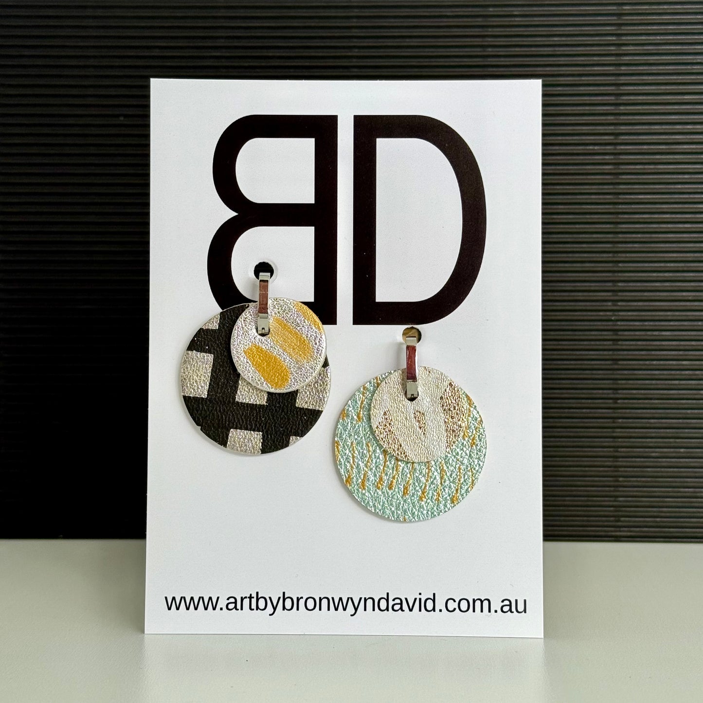 Christmas Collection - Handmade Painted Leather Earrings - Lightweight Statement Jewellery | Artisan Crafted