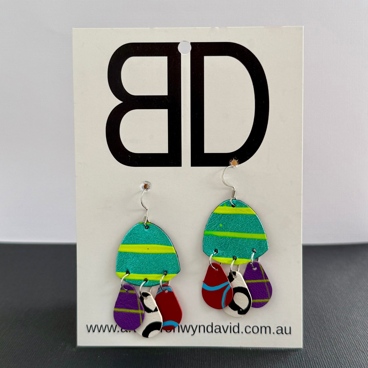 Daisy Drops - Handmade Painted Leather Earrings - Lightweight Statement Jewellery | Artisan Crafted