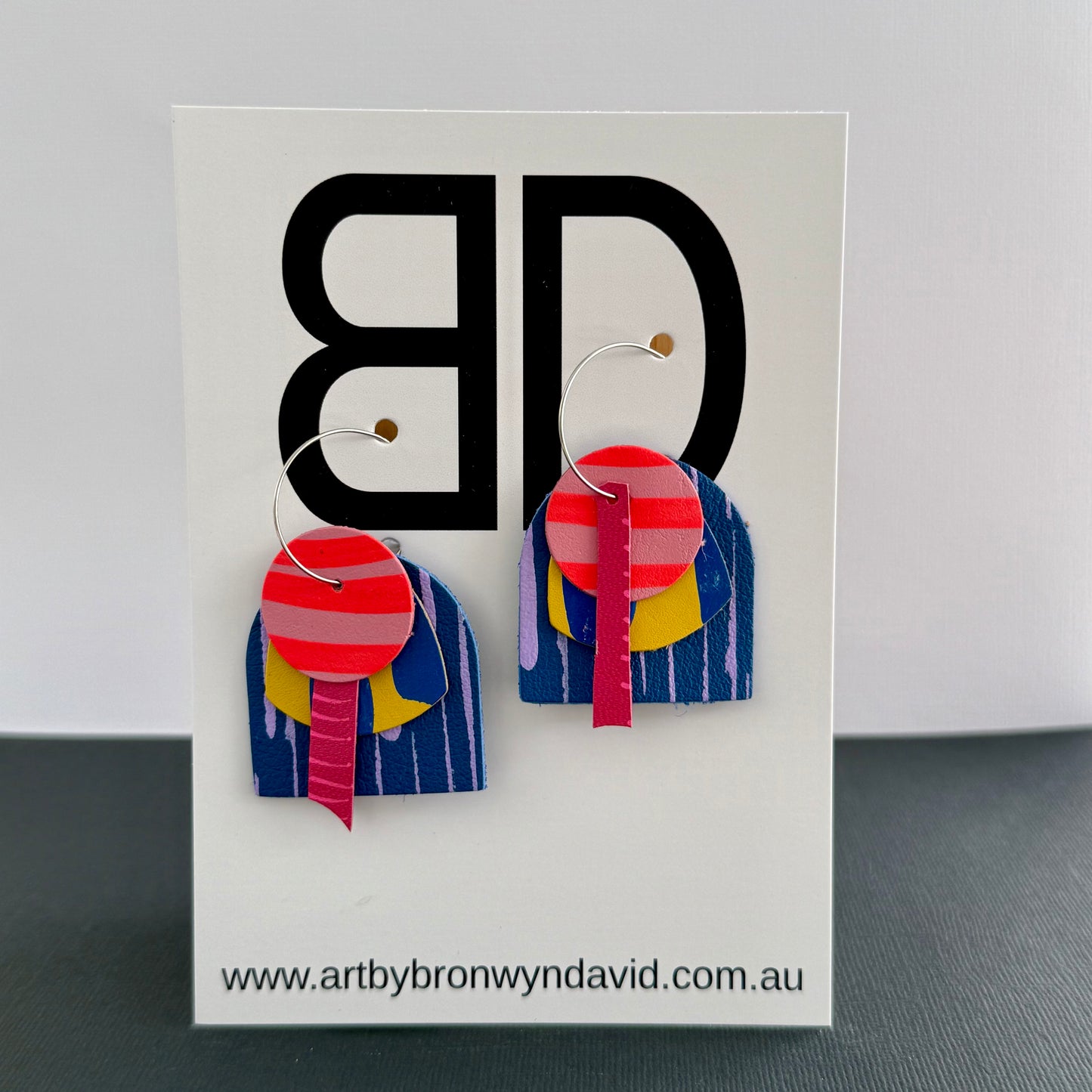 Interchangeable Hoops - Handmade Painted Leather Earrings - Lightweight Statement Jewellery | Artisan Crafted