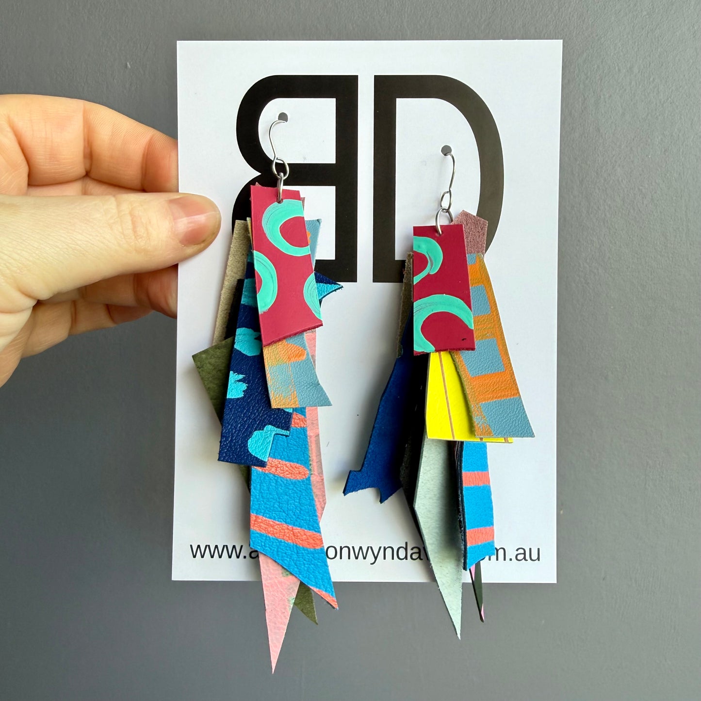 Tassels XL | Aboriginal Leather Earrings | Art by Bronwyn David