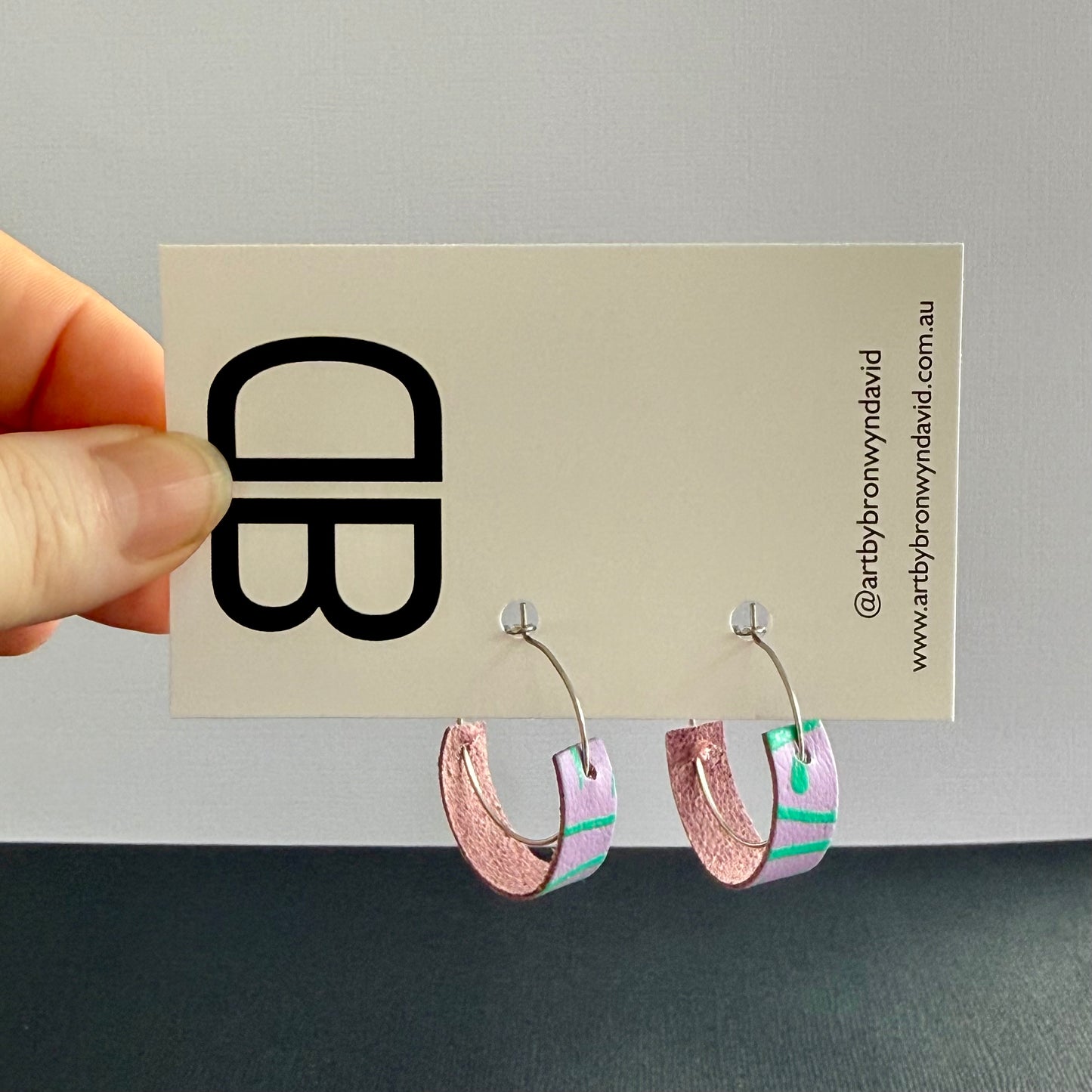 Leather Loops - Handmade Painted Leather Earrings - Lightweight Statement Jewellery | Artisan Crafted