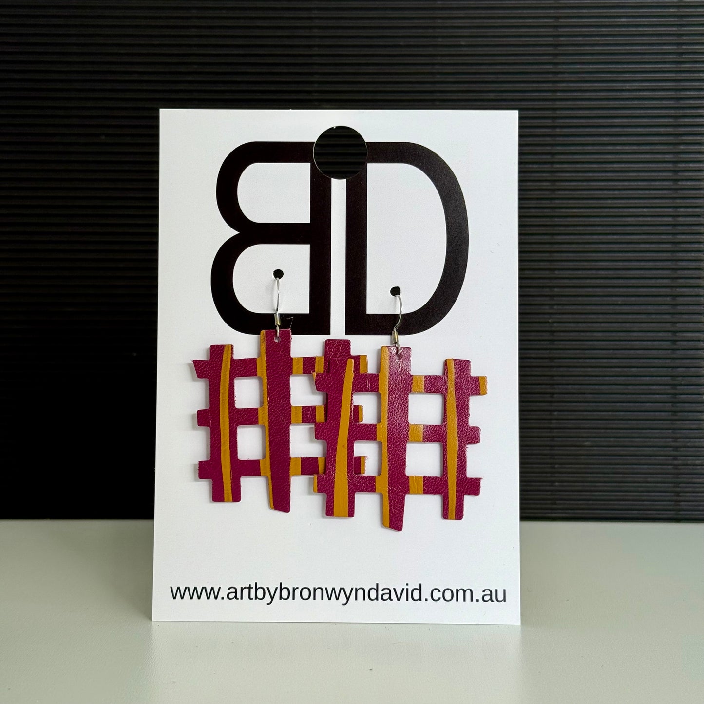 Woven Journey - Handmade Painted Leather Earrings - Lightweight Statement Jewellery | Artisan Crafted