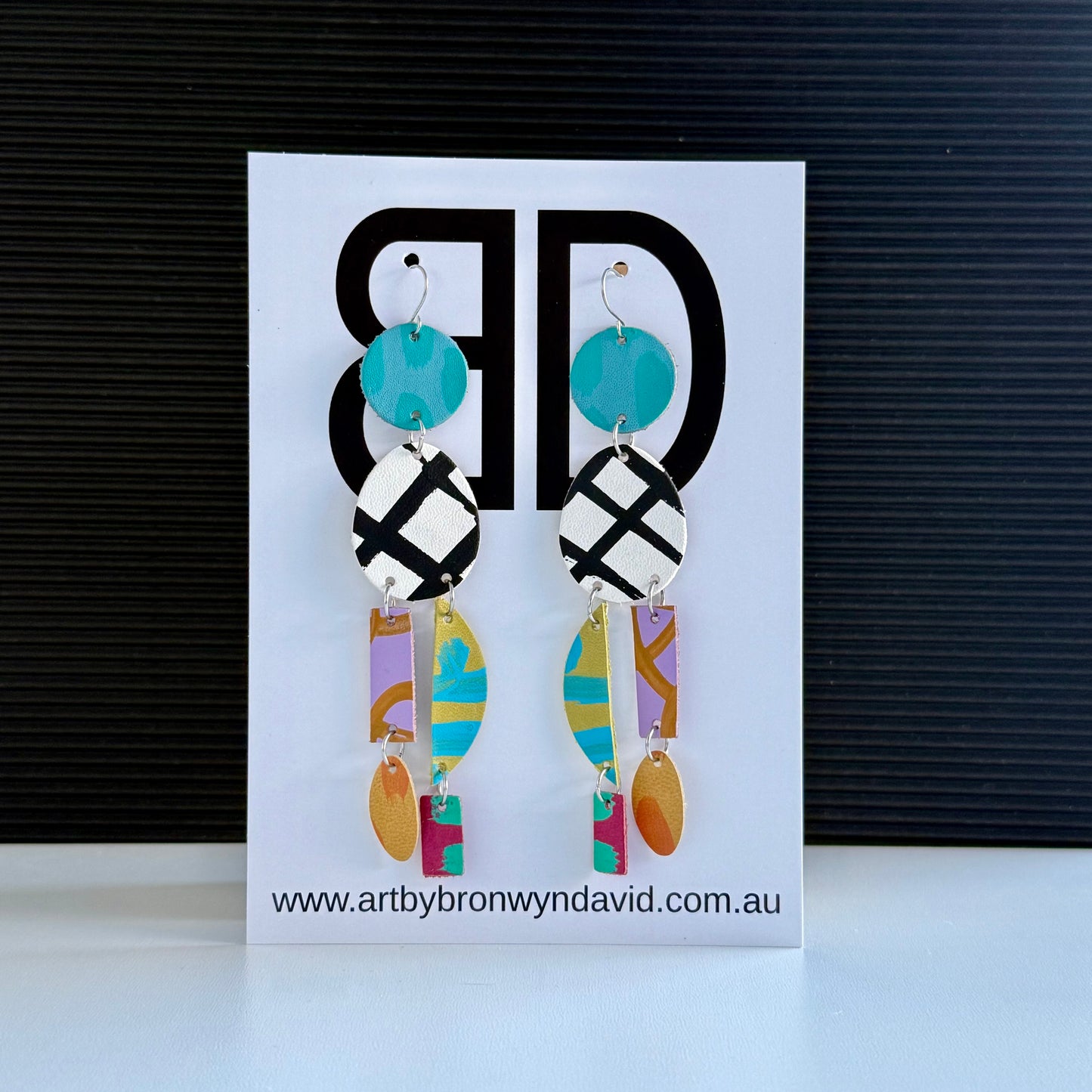 Statement Earrings - Handmade Painted Leather Earrings - Lightweight Statement Jewellery | Artisan Crafted
