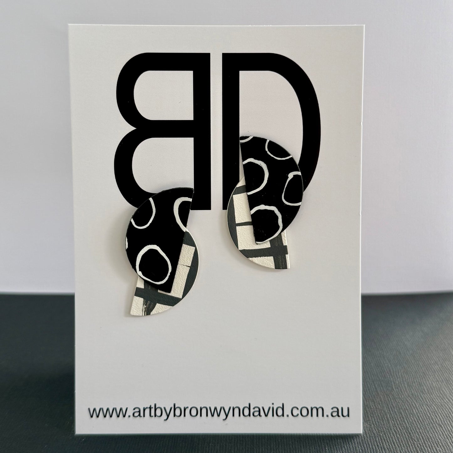 Statement Studs - Handmade Painted Leather Earrings - Lightweight Statement Jewellery | Artisan Crafted