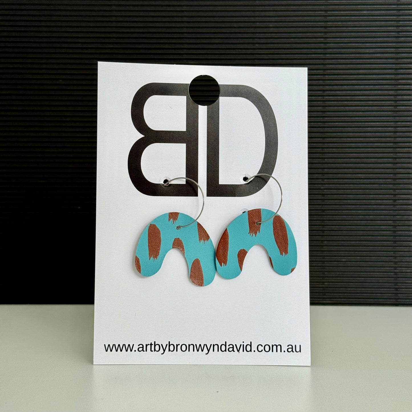 My People - Handmade Painted Leather Earrings - Lightweight Statement Jewellery | Artisan Crafted