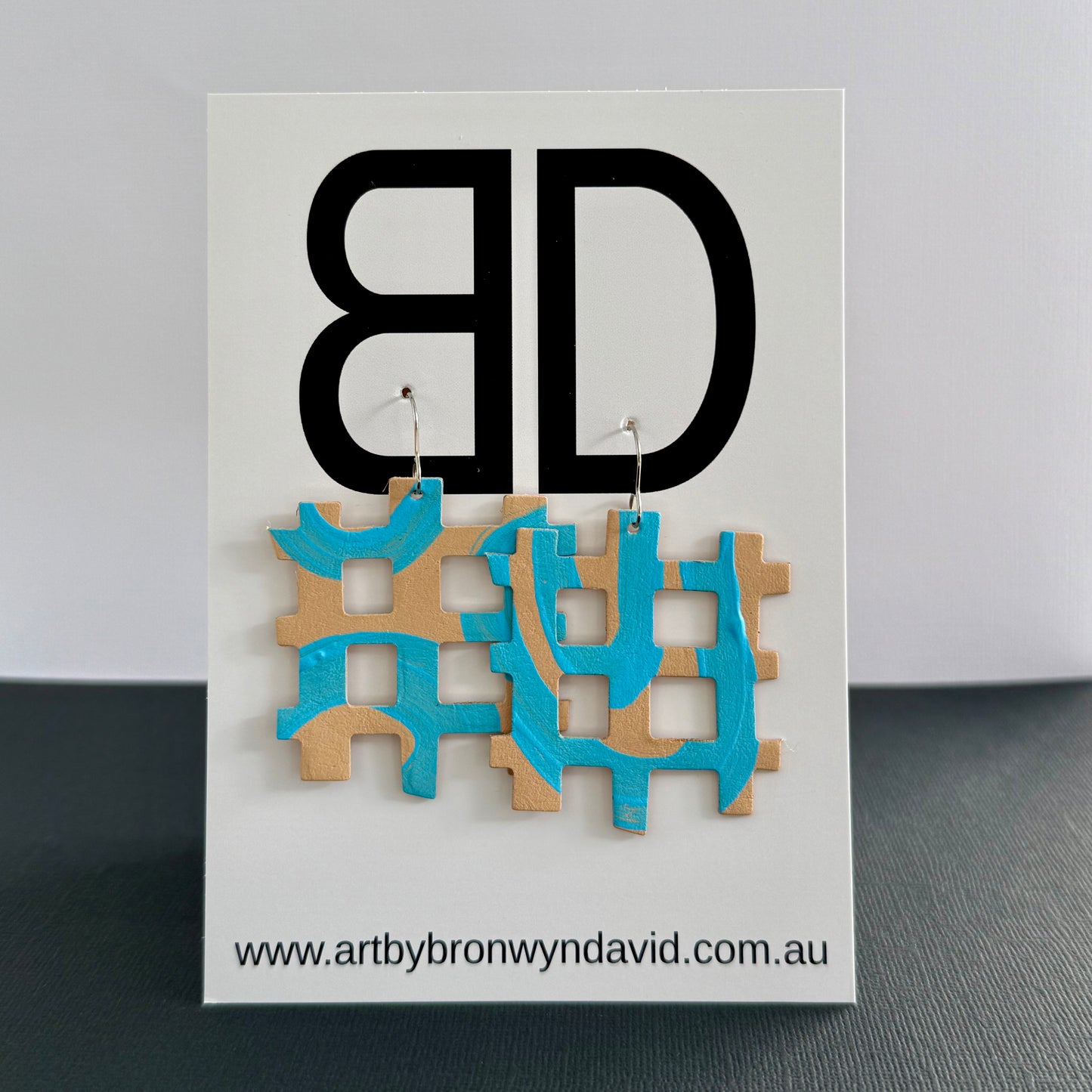 Woven Journey - Handmade Painted Leather Earrings - Lightweight Statement Jewellery | Artisan Crafted