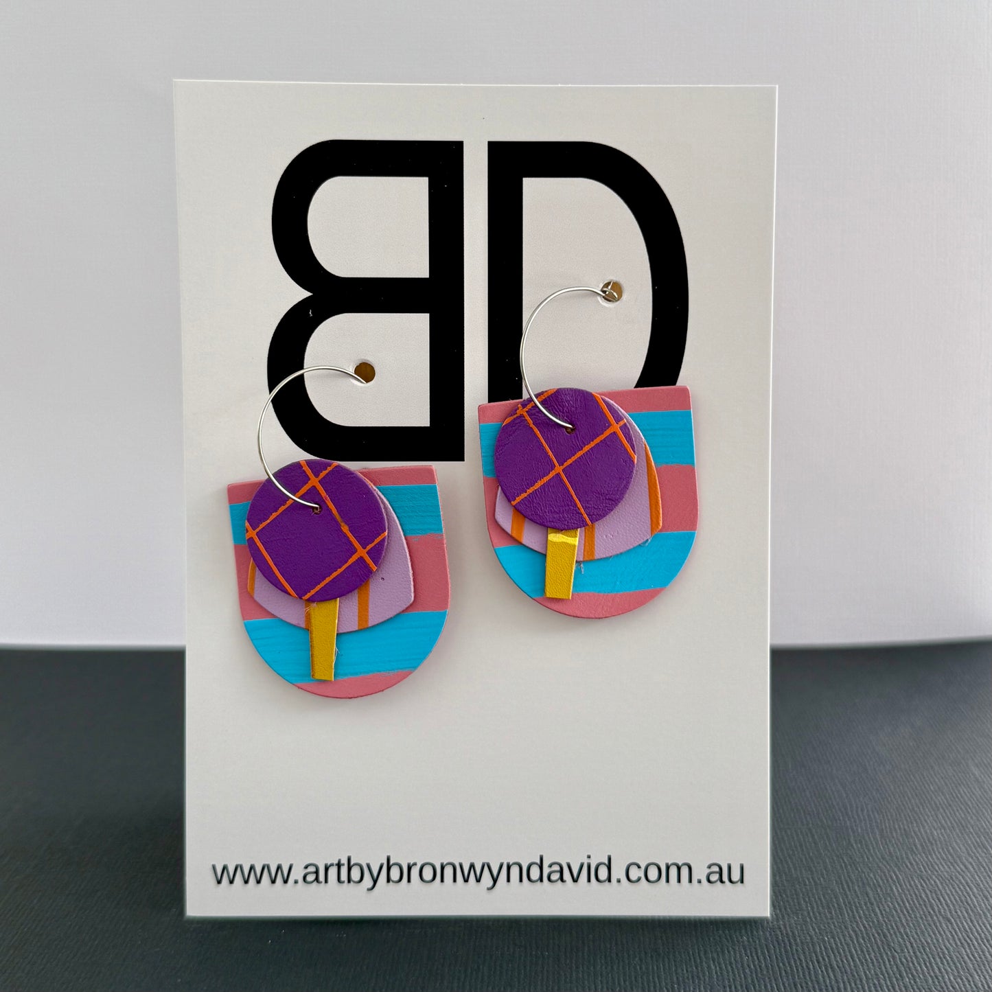 Interchangeable Hoops - Handmade Painted Leather Earrings - Lightweight Statement Jewellery | Artisan Crafted