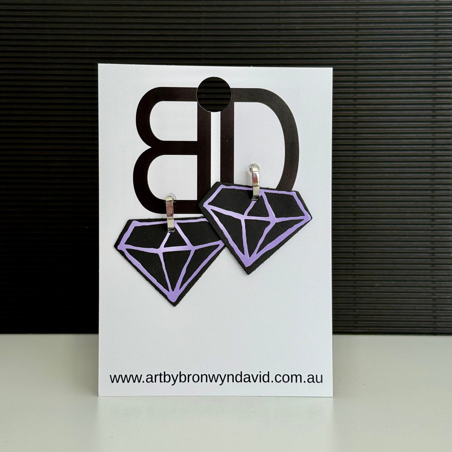 Shine Bright Like A Diamond - Handmade Painted Leather Earrings - Lightweight Statement Jewellery | Artisan Crafted