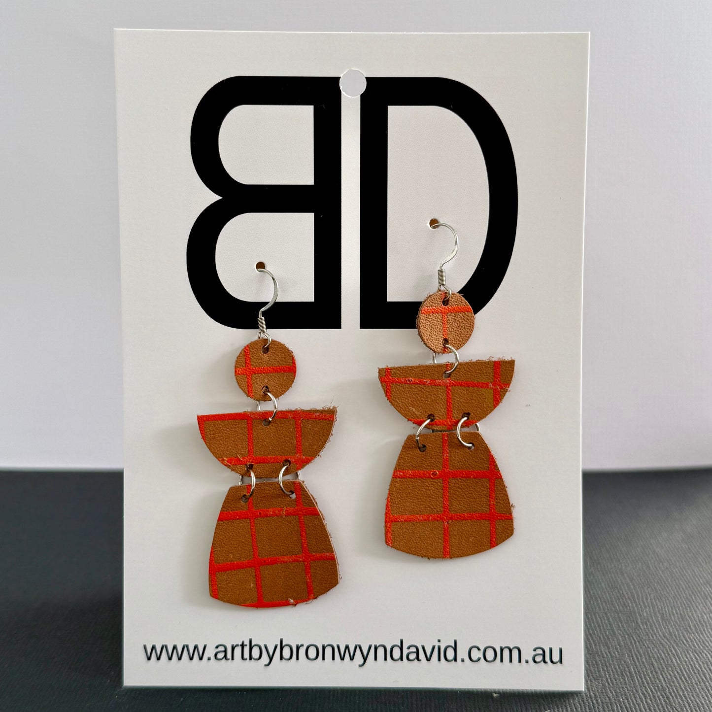Totem Earrings - Handmade Painted Leather Earrings - Lightweight Statement Jewellery | Artisan Crafted