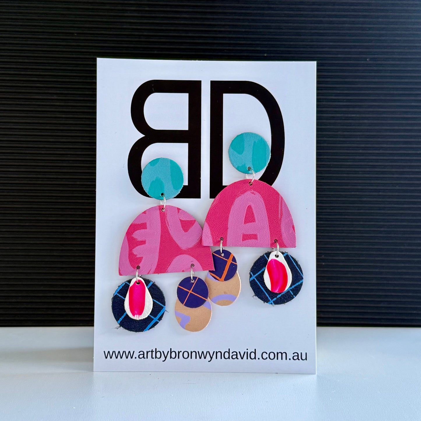 Arch Drops - Handmade Painted Leather Earrings - Lightweight Statement Jewellery | Artisan Crafted