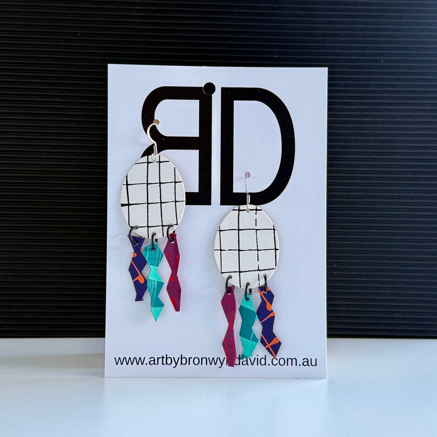 Banksia - Handmade Painted Leather Earrings - Lightweight Statement Jewellery | Artisan Crafted
