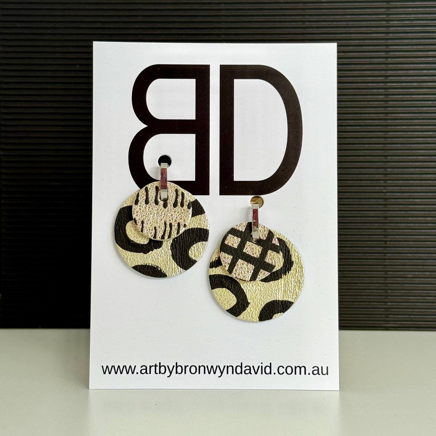 Christmas Collection - Handmade Painted Leather Earrings - Lightweight Statement Jewellery | Artisan Crafted