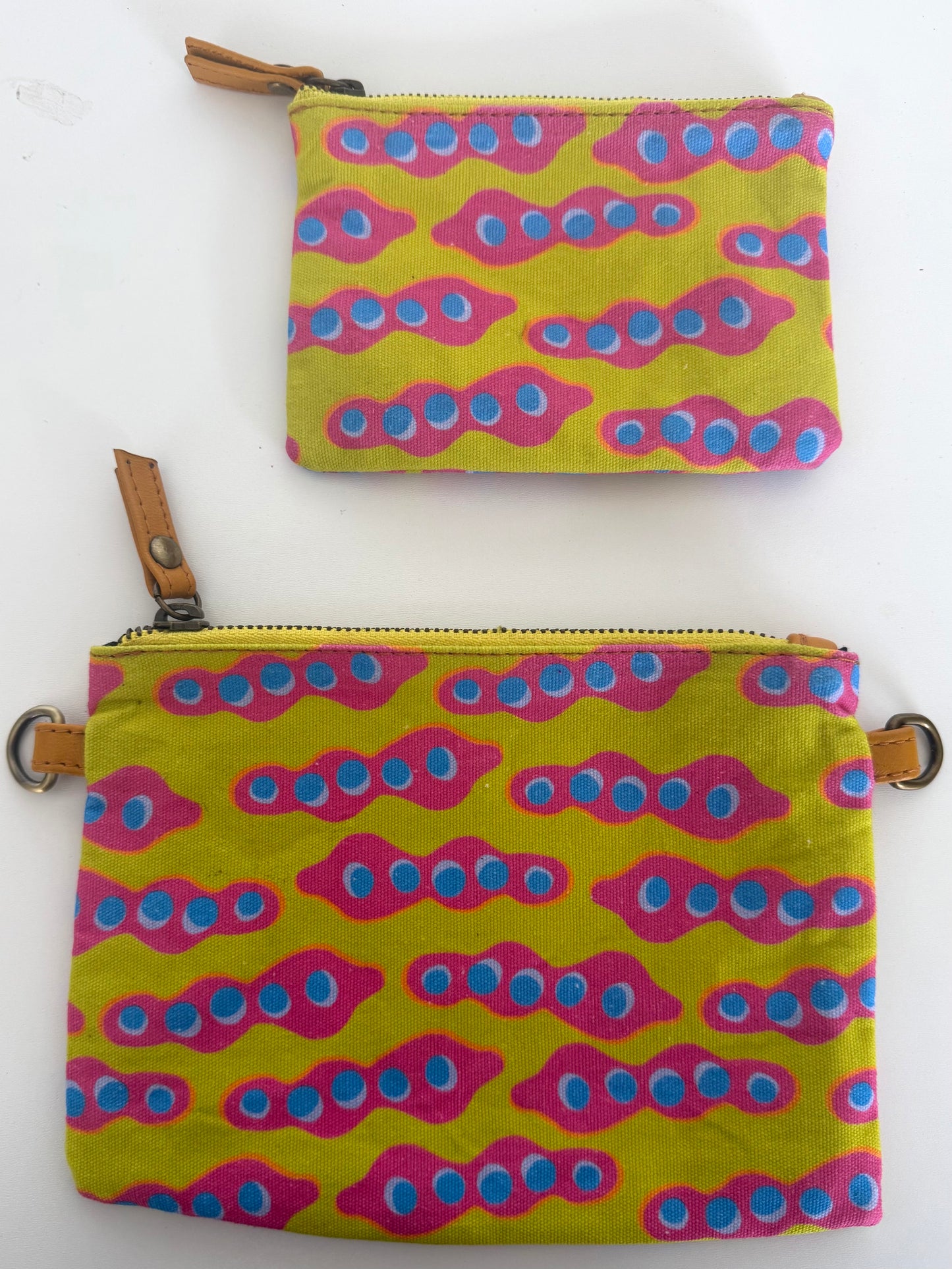 Seed Pods | Handmade Canvas & Leather Coin Purse | Aboriginal Art | Art by Bronwyn David
