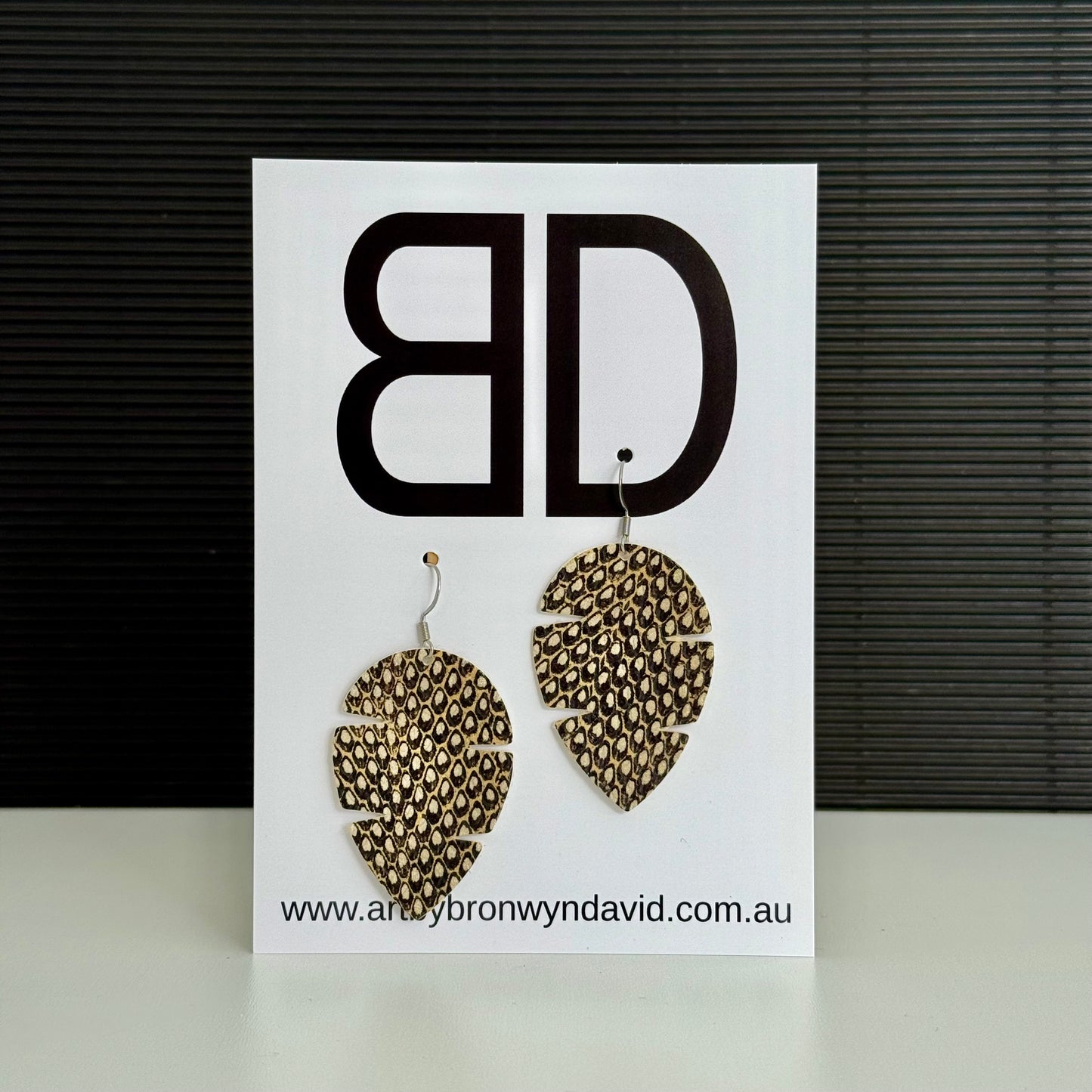 Feathers - Handmade Painted Leather Earrings - Lightweight Statement Jewellery | Artisan Crafted