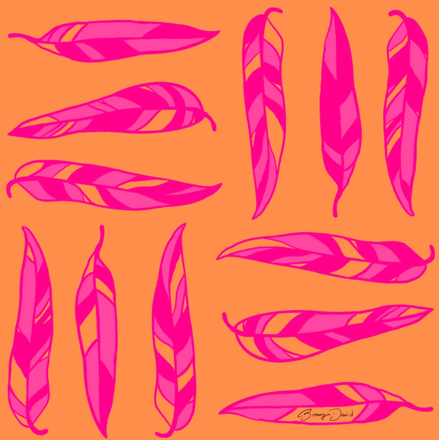 Silk Scarf - Gum Leaves 65 x 65 cm | Art by Bronwyn David