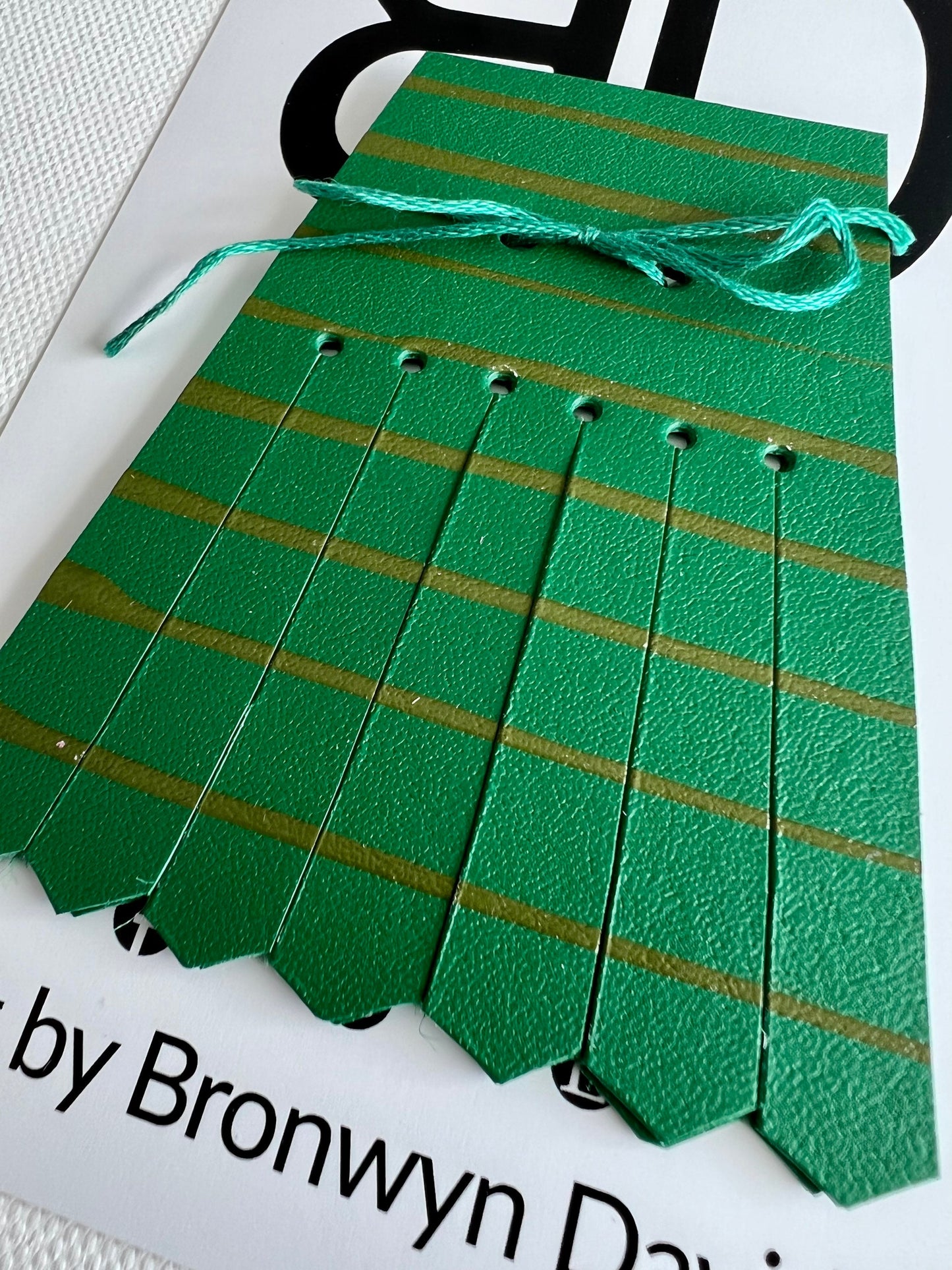 Medium Leather Shoe Fringe - Green/Green