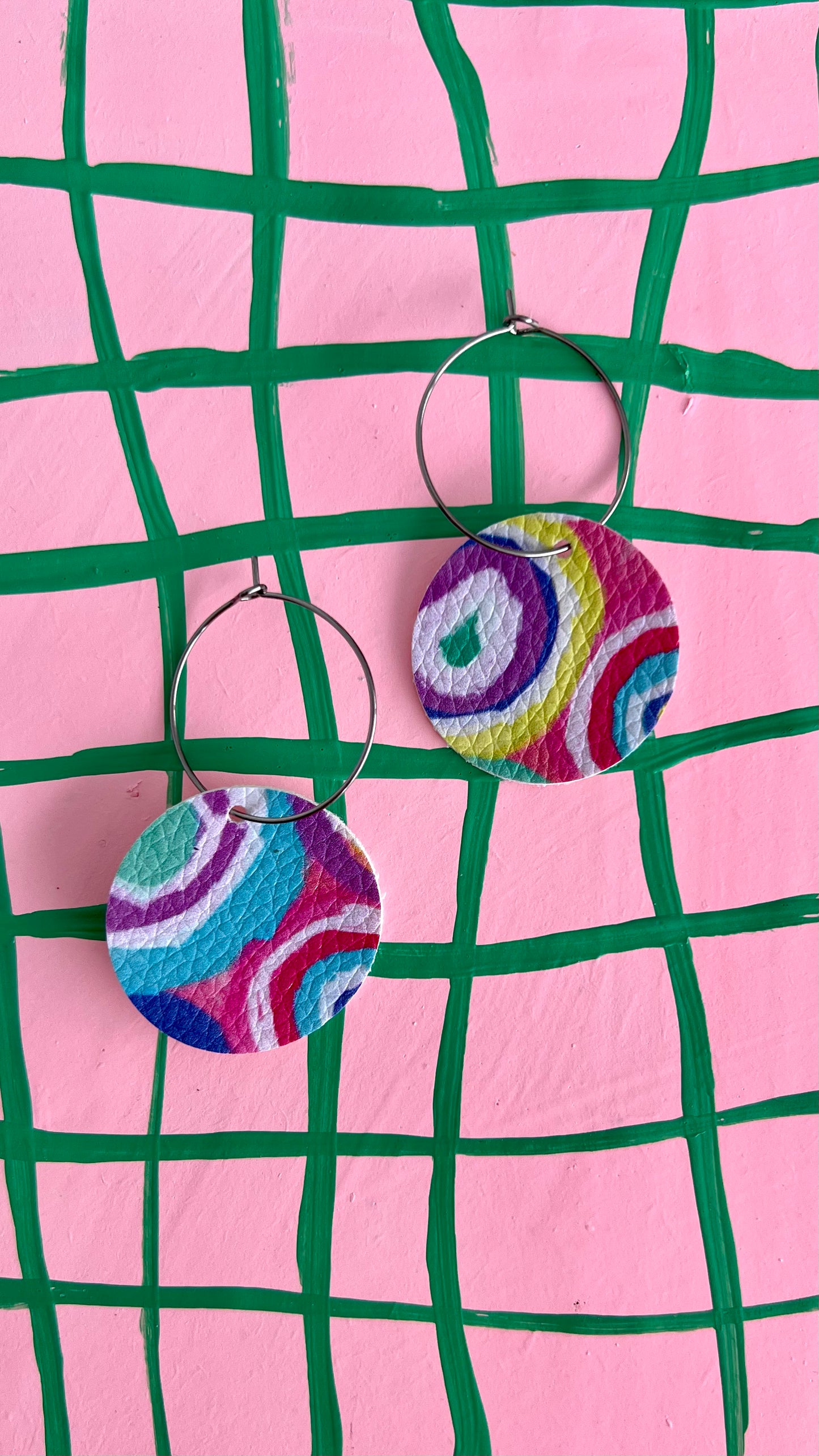 Gathering | Vegan Leather Earrings | Art by Bronwyn David