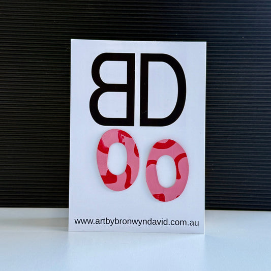 Statement Studs Small- Handmade Painted Leather Earrings - Lightweight Statement Jewellery - Aboriginal Design | Artisan Crafted