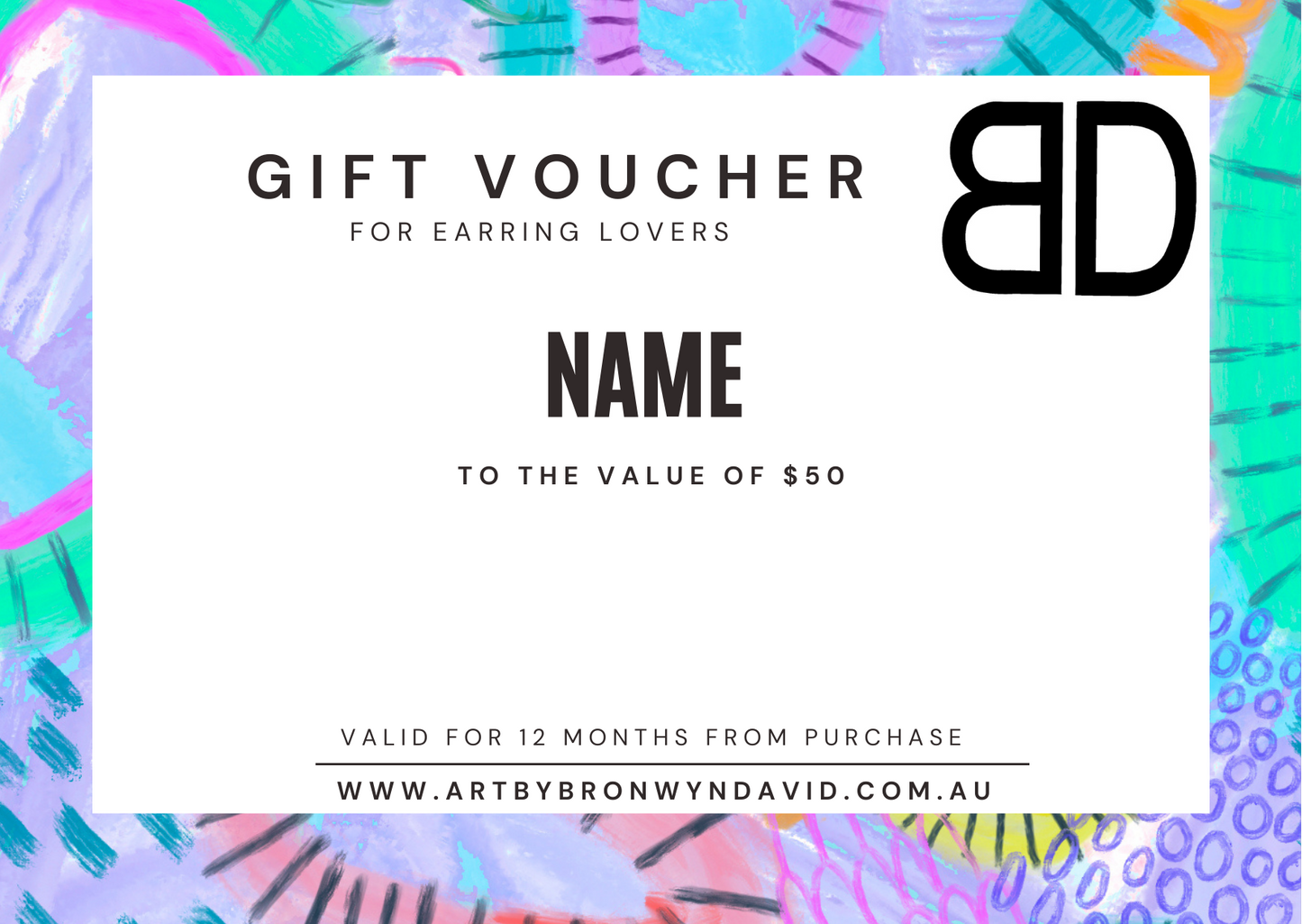 Art by Bronwyn David Gift Voucher