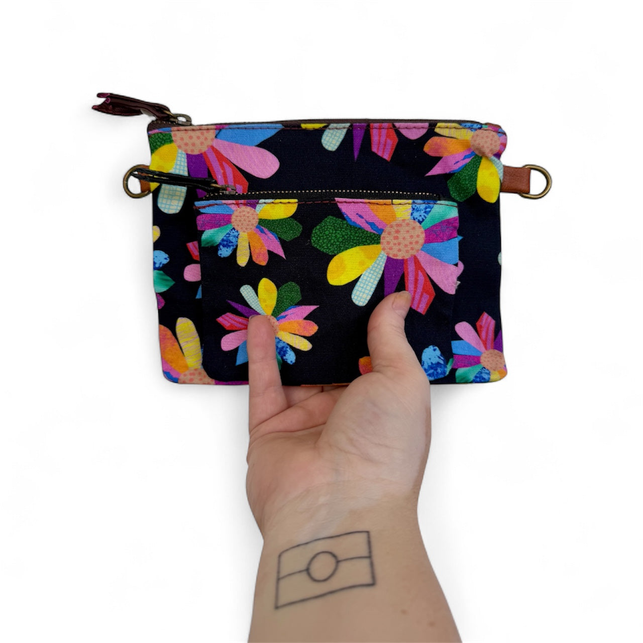 Canvas/Leather Clutch Bag