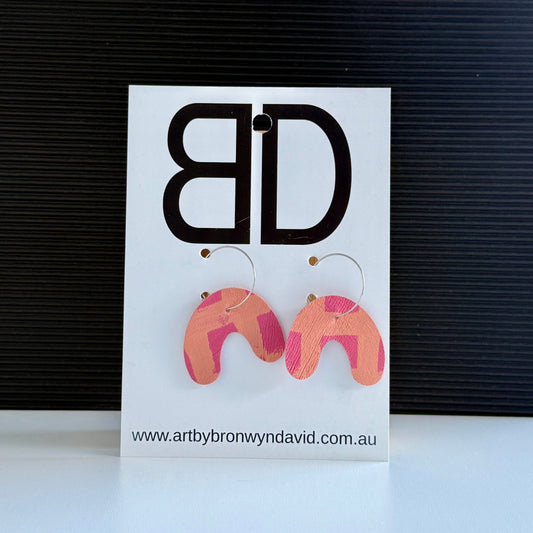 My People - Handmade Painted Leather Earrings - Lightweight Statement Jewellery | Artisan Crafted