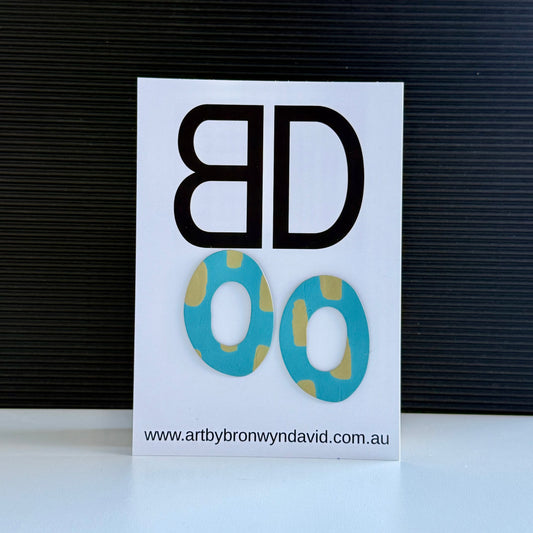 Statement Studs Small- Handmade Painted Leather Earrings - Lightweight Statement Jewellery - Aboriginal Design | Artisan Crafted