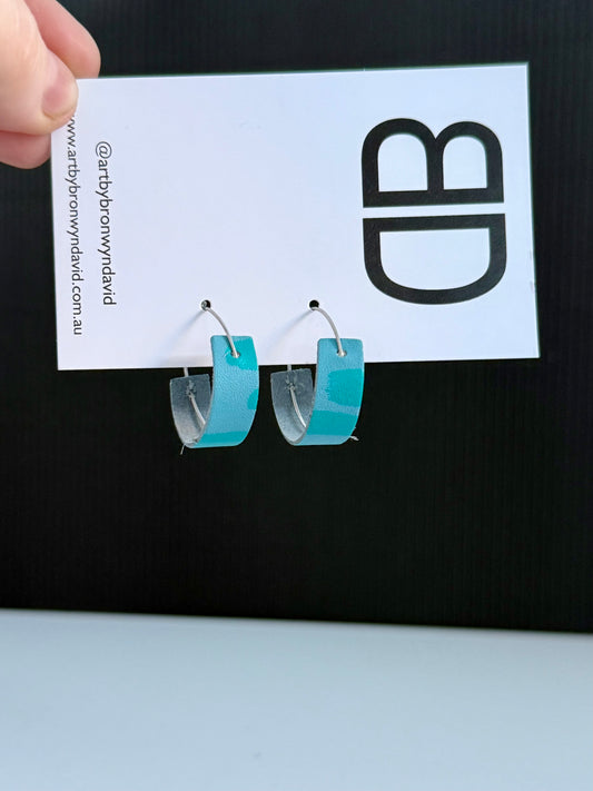 Leather Hoops- Handmade Painted Leather Earrings - Lightweight Statement Jewellery - Aboriginal Design | Artisan Crafted