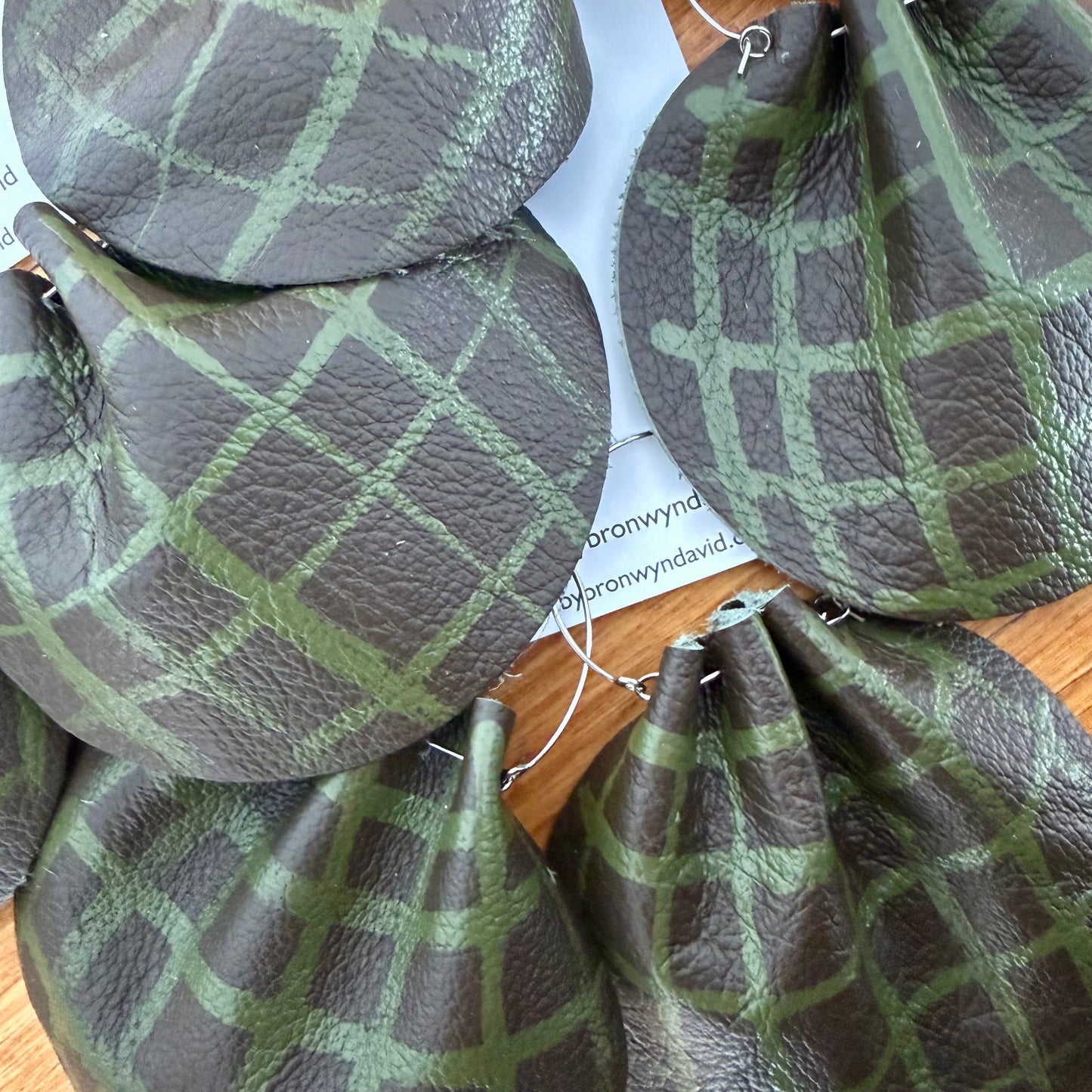 NAIDOC Collection Kelp Water Carriers | Aboriginal Leather Earrings | Art by Bronwyn David