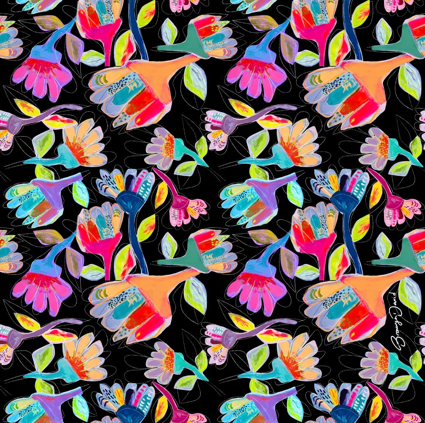 Silk Scarf - Kanikung 65 x 65 cm | Art by Bronwyn David