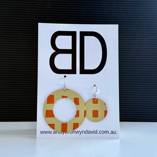 Disks - Handmade Painted Leather Earrings - Lightweight Statement Jewellery | Artisan Crafted