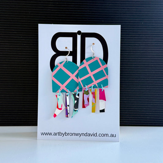 Larch Arch’s - Handmade Painted Leather Earrings - Lightweight Statement Jewellery | Artisan Crafted