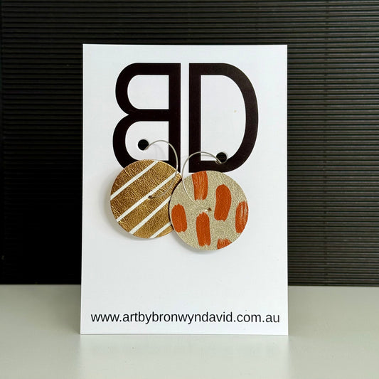 Christmas Collection - Handmade Painted Leather Earrings - Lightweight Statement Jewellery | Artisan Crafted