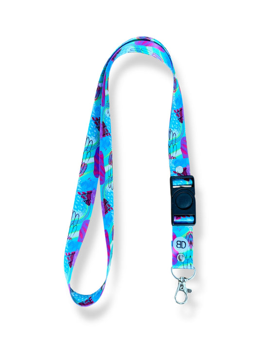 Lanyard - Flying High l Indigenous Art Lanyards - Handcrafted Aboriginal Design Collection with Breakaway Safety Clip