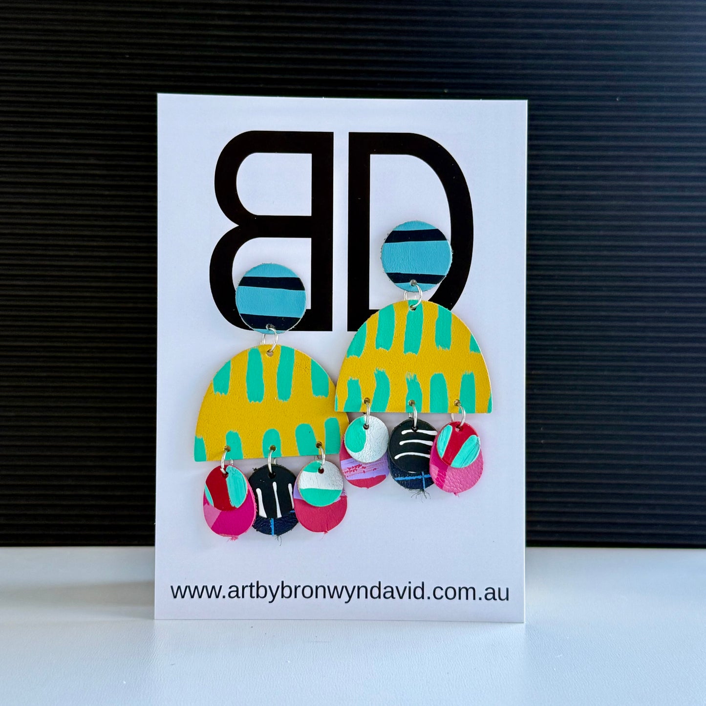 Arch Drops - Handmade Painted Leather Earrings - Lightweight Statement Jewellery | Artisan Crafted