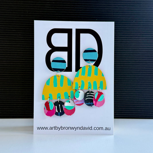Arch Drops - Handmade Painted Leather Earrings - Lightweight Statement Jewellery | Artisan Crafted