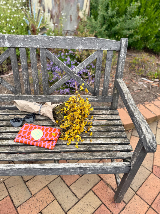 Handmade Hand-Painted Leather Clutch Purse