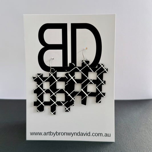 Woven Journey - Handmade Painted Leather Earrings - Lightweight Statement Jewellery | Artisan Crafted