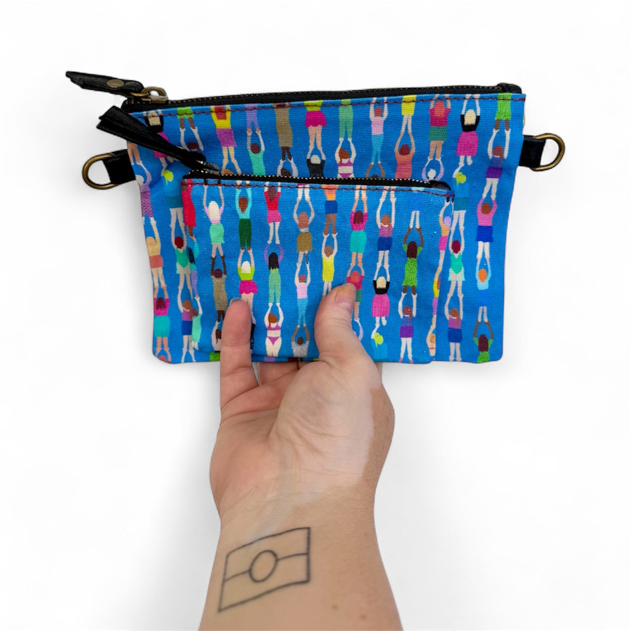 Canvas/Leather Clutch Bag