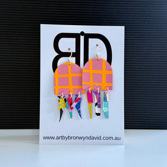 Larch Arch’s - Handmade Painted Leather Earrings - Lightweight Statement Jewellery | Artisan Crafted