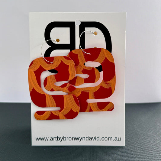 Give Me Strength - Handmade Painted Leather Earrings - Lightweight Statement Jewellery | Artisan Crafted
