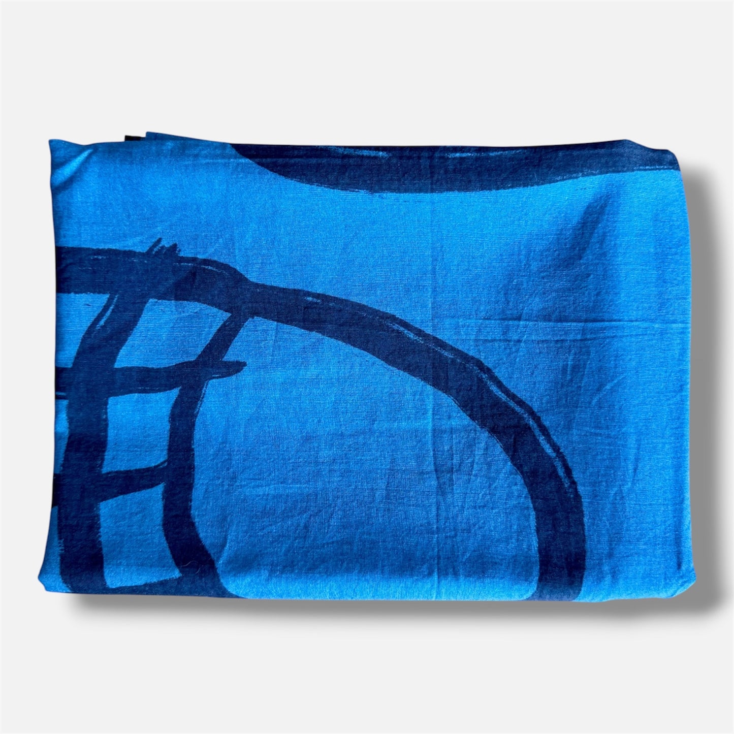 Jumbo Scarf - Legguna Black and Blue | Aboriginal Art | Art by Bronwyn David