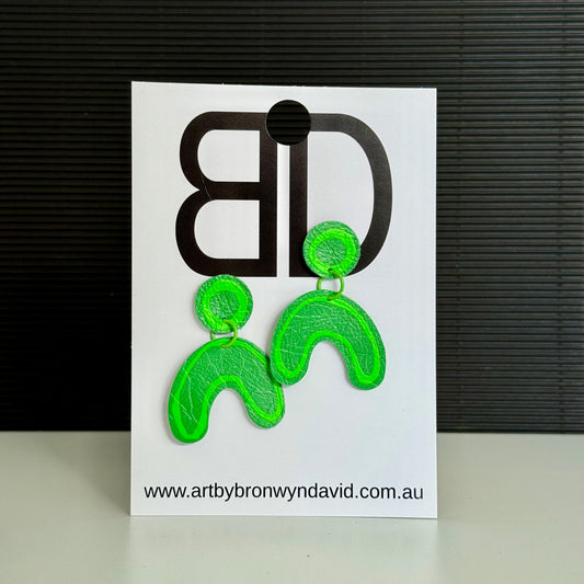 My People - Handmade Painted Leather Earrings - Lightweight Statement Jewellery | Artisan Crafted