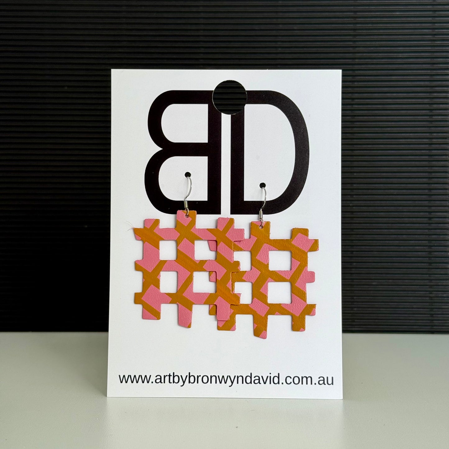 Woven Journey - Handmade Painted Leather Earrings - Lightweight Statement Jewellery | Artisan Crafted