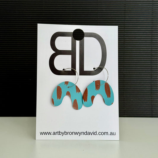 My People - Handmade Painted Leather Earrings - Lightweight Statement Jewellery | Artisan Crafted