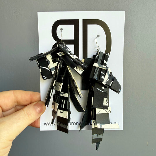 Tassels XL | Aboriginal Leather Earrings | Art by Bronwyn David