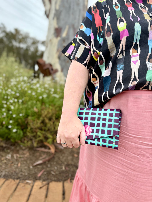 Handmade Hand-Painted Leather Clutch Purse